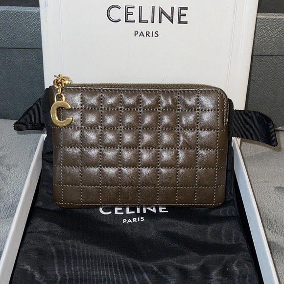 Celine preloved olive green card coin purse excellent condition - Picture 10 of 11
